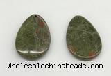 NGP5533 35*55mm flat teardrop unakite gemstone pendants