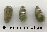 NGP5555 14*40mm - 23*58mm teardrop unakite gemstone pendants