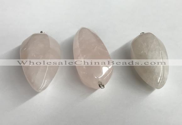 NGP5566 18*40mm - 23*58mm teardrop rose quartz pendants