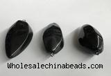 NGP5573 18*40mm - 23*58mm teardrop black agate pendants