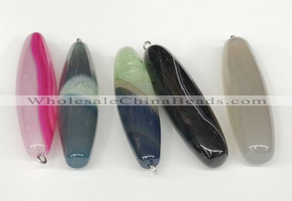 NGP5723 15*57mm rice agate gemstone pendants wholesale