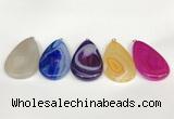 NGP5726 30*50mm flat teardrop agate pendants wholesale