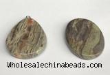 NGP5748 30*40mm flat teardrop rainforest agate pendants