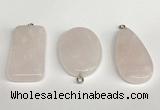 NGP5763 20*40mm - 25*35mm freefrom rose quartz pendants