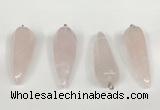 NGP5766 14*50mm teardrop rose quartz pendants wholesale