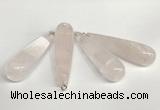 NGP5767 14*40mm - 15*55mm teardrop rose quartz pendants wholesale