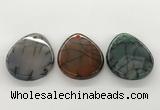 NGP5785 35*45mm flat teardrop agate pendants wholesale