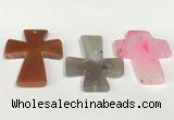 NGP5812 40*55mm cross agate gemstone pendants wholesale