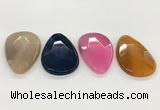 NGP5821 32*50mm faceted oval agate gemstone pendants wholesale