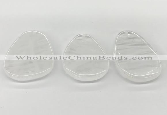 NGP5840 30*50mm - 40*58mm freeform white crystal slab pendants