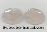 NGP5844 50mm flat round rose quartz pendants wholesale