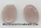 NGP5845 35*55mm faceted oval rose quartz pendants wholesale