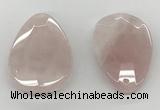 NGP5847 35*55mm faceted flat teardrop rose quartz pendants wholesale