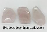 NGP5848 35*50mm - 50*70mm faceted freeform rose quartz slab pendants