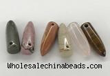 NGP5876 12*38mm cone mixed gemstone pendants wholesale