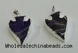 NGP6006 22*30mm - 25*35mm arrowhead amethyst pendants