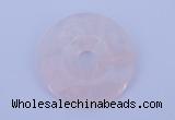 NGP601 5pcs 5*35mm rose quartz gemstone donut pendants wholesale