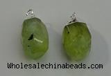 NGP6014 18*30mm - 22*35mm freeform green rutilated quartz pendants