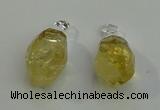 NGP6016 18*30mm - 22*35mm freeform citrine gemstone pendants