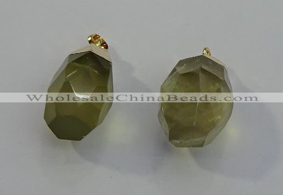 NGP6021 18*30mm - 22*35mm freeform lemon quartz pendants