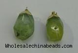 NGP6022 18*30mm - 22*35mm freeform green rutilated quartz pendants