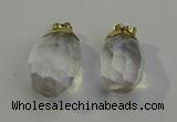 NGP6023 18*30mm - 22*35mm freeform white crystal pendants