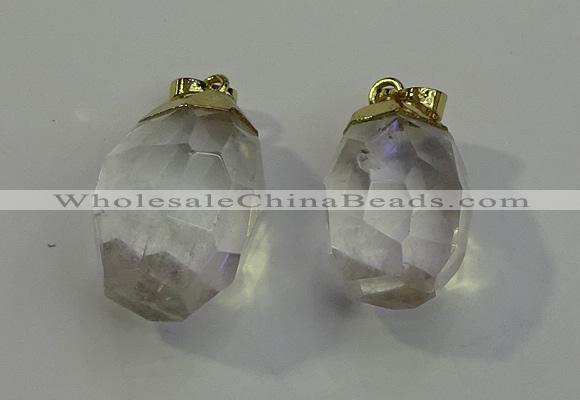 NGP6023 18*30mm - 22*35mm freeform white crystal pendants