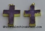 NGP6042 30*40mm - 35*45mm cross amethyst pendants