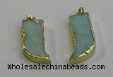 NGP6055 15*40mm - 18*45mm horn amazonite pendants