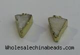 NGP6073 20*25mm - 25*35mm triangle druzy quartz pendants