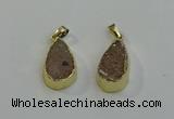 NGP6079 15*25mm – 18*30mm flat teardrop druzy agate pendants