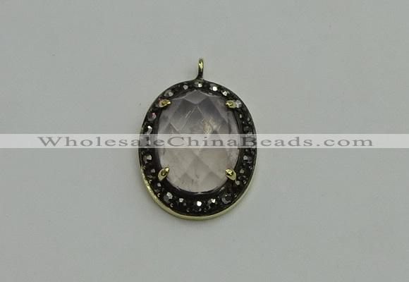 NGP6098 20*25mm - 22*30mm oval white crystal pendants wholesle