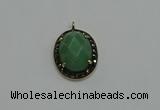 NGP6099 20*25mm - 22*30mm oval green aventurine pendants wholesle