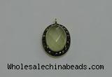 NGP6100 20*25mm - 22*30mm oval lemon quartz pendants wholesle