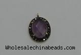 NGP6101 20*25mm - 22*30mm oval amethyst pendants wholesle