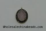 NGP6104 20*25mm - 22*30mm oval rose quartz pendants wholesle