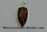 NGP6113 12*35mm - 15*40mm arrowhead red rabbit hair pendants