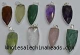 NGP6115 12*35mm - 15*40mm arrowhead mixed gemstone pendants