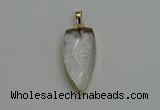 NGP6120 12*35mm - 15*40mm arrowhead white crystal pendants