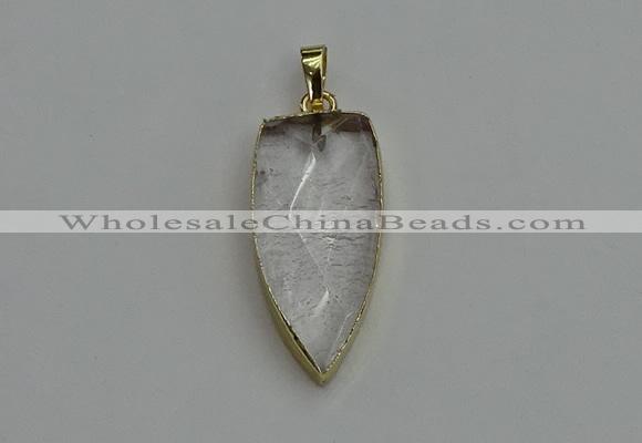 NGP6120 12*35mm - 15*40mm arrowhead white crystal pendants