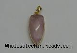 NGP6121 12*35mm - 15*40mm arrowhead rose quartz pendants