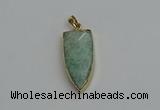 NGP6122 12*35mm - 15*40mm arrowhead amazonite pendants