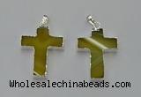 NGP6157 25*40mm - 30*40mm cross agate gemstone pendants