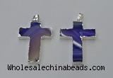 NGP6158 25*40mm - 30*40mm cross agate gemstone pendants