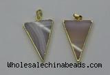 NGP6176 25*35mm - 30*40mm triangle agate gemstone pendants