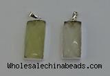 NGP6183 14*30mm - 15*38mm faceted rectangle lemon quartz pendants