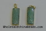 NGP6204 14*30mm - 15*38mm faceted rectangle amazonite pendants