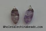 NGP6220 12*28mm - 15*30mm faceted bullet amethyst pendants