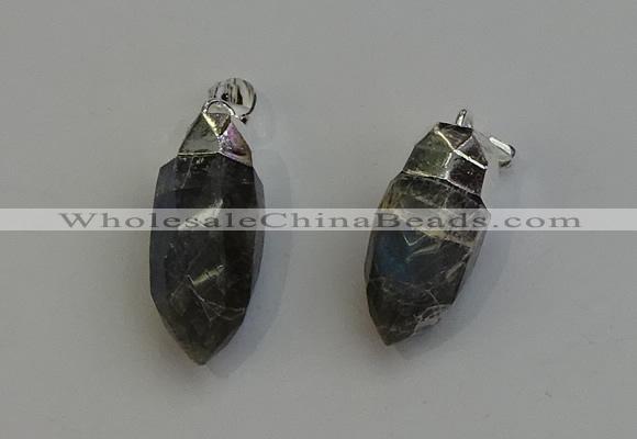 NGP6226 12*28mm - 15*30mm faceted bullet labradorite pendants