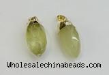 NGP6238 12*28mm - 15*30mm faceted bullet lemon quartz pendants